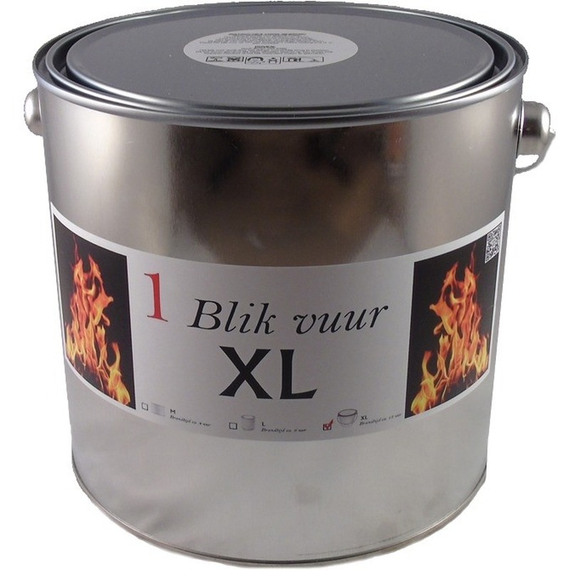 Tuinfakkel vuur verlichting in blik - 16,5 x 15 cm - 6-12 branduur - Zweedse fakkel - Vuurblik -