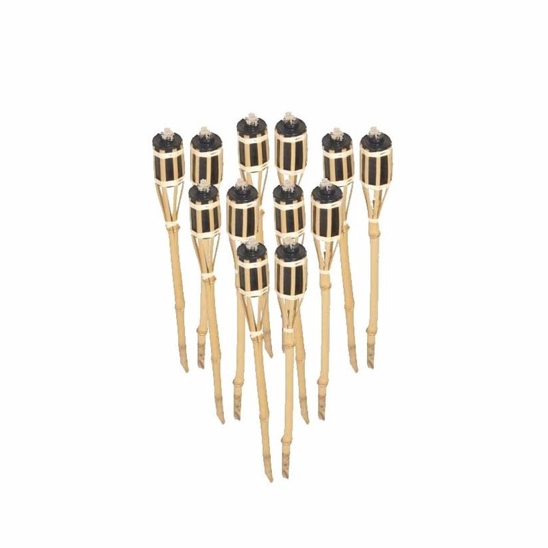 Bamboe tuinfakkels set 12 stuks 61 cm -