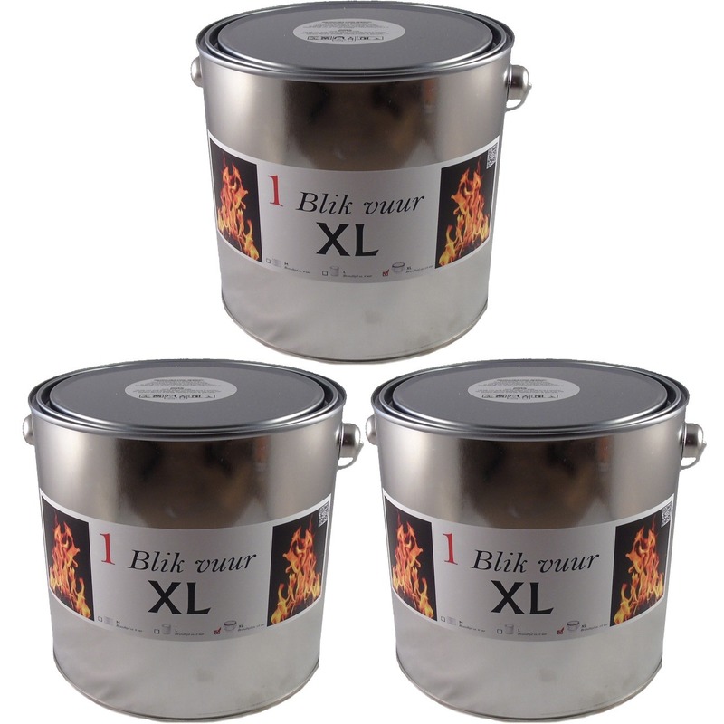 Tuinfakkel vuur verlichting in blik - 3x - 16,5 x 15 cm - 6-12 branduur - Zweedse fakkel - Vuurblik -