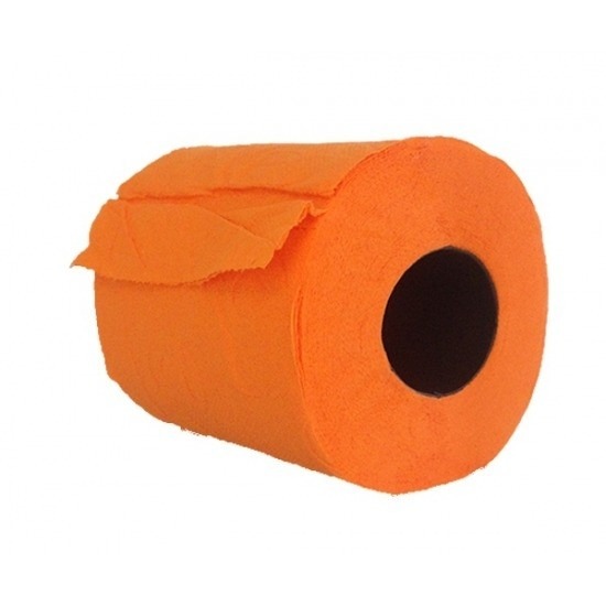 10x Oranje toiletpapier rol 140 vellen -