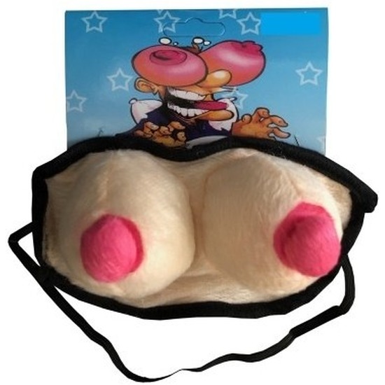 Oogmasker/slaapmasker met tieten fopartikel -