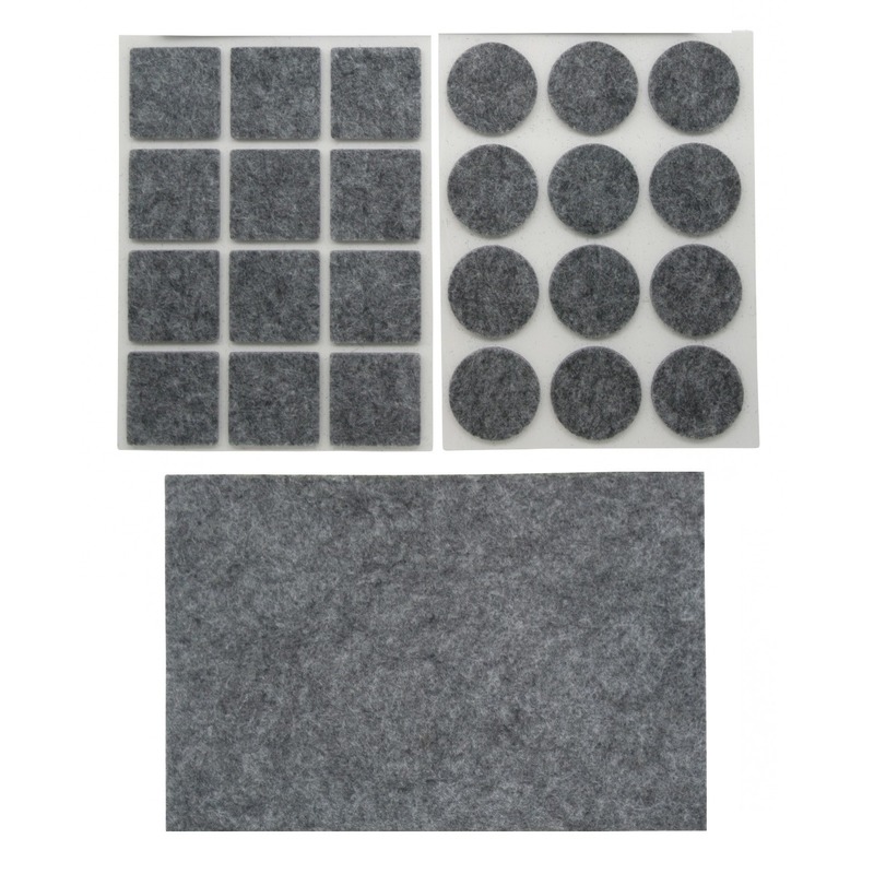 Benson Meubelvilt - 25 stuks - grijs - vilt - 3 formaten - anti kras vilt -