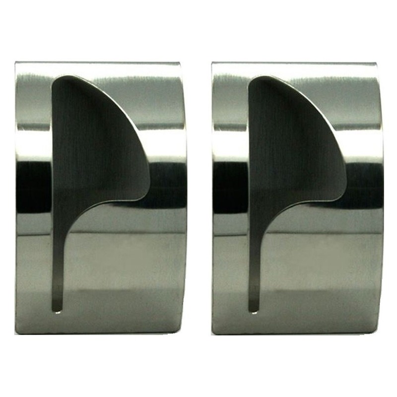 2x handdoekhaakjes / handdoekhaak RVS 8,5 x 5 cm -