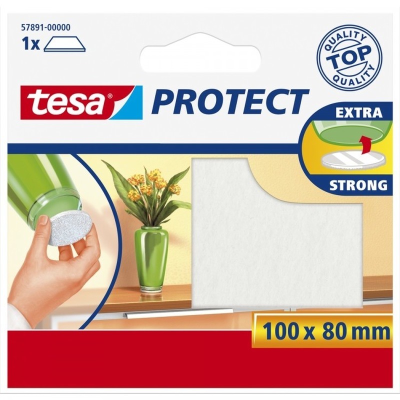 Tesa antikras meubelvilt wit zelfklevend 8 x 10 cm -
