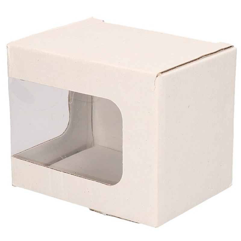 2x Kartonnen opbergdoosjes met venster 12 x 9 x 10 cm -