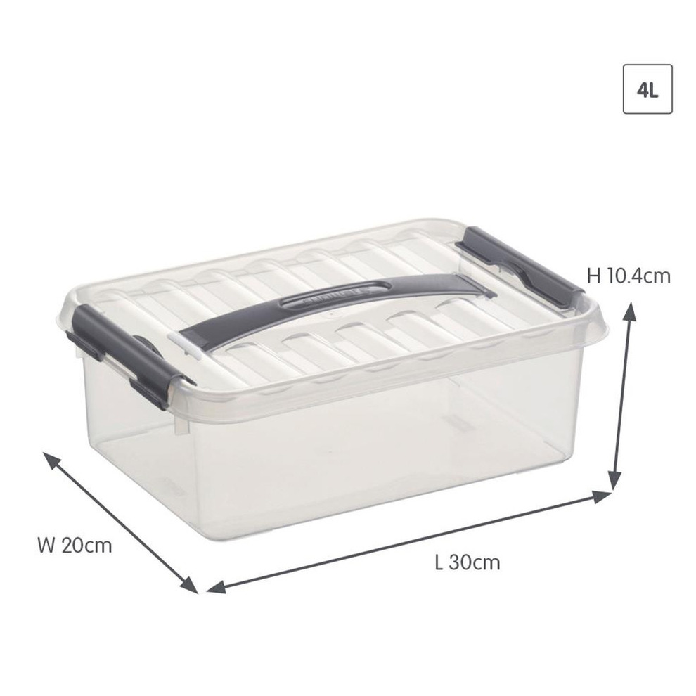 Opberg box/opbergdoos 4 liter 30 x 20 x 10 cm kunststof -
