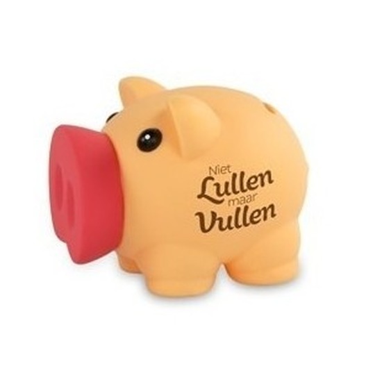 Spaarvarken niet lullen, maar vullen 10 cm -
