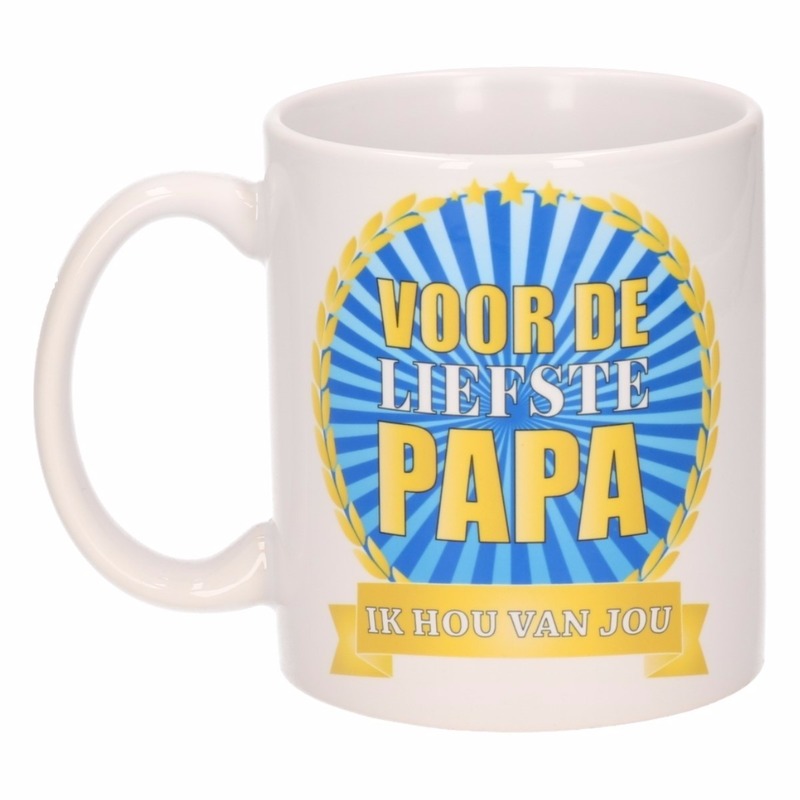 Voor de liefste papa mok / beker 300 ml -