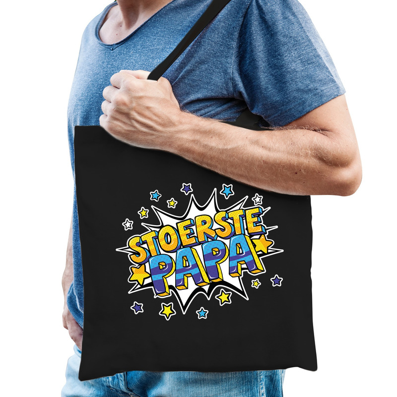 Stoerste papa katoenen tas zwart voor heren -