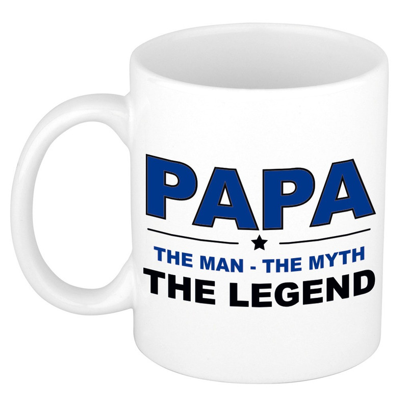 Papa the legend cadeau mok / beker wit 300 ml -