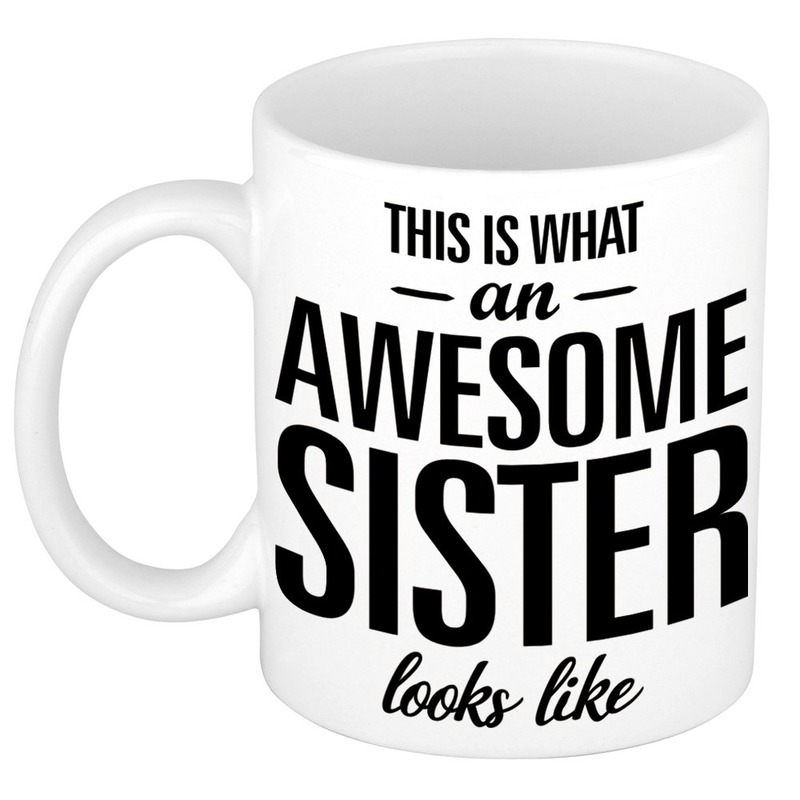 Awesome sister cadeau mok / beker voor zus 300 ml -