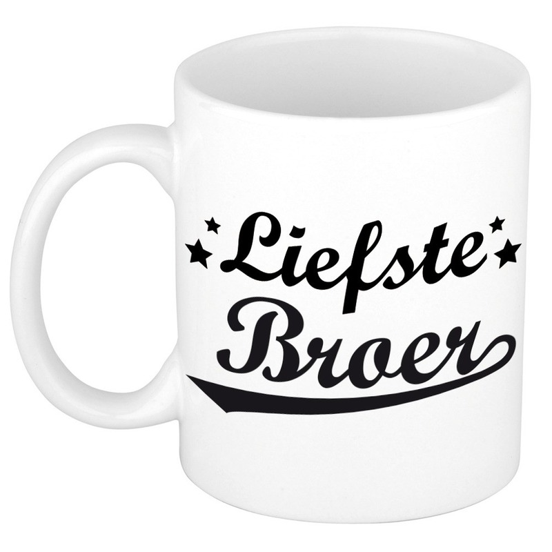 Liefste broer cadeau mok / beker sterren 300 ml -