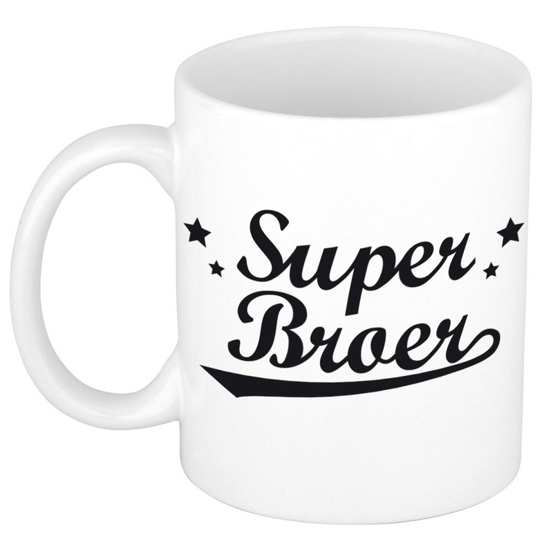 Super broer cadeau mok / beker sterren 300 ml -