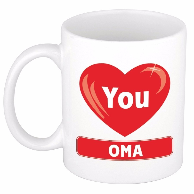 Hartje I love you Oma mok / beker 300 ml -