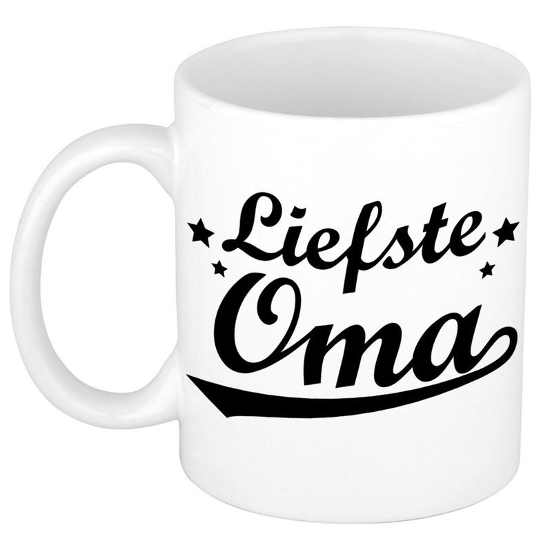 Liefste oma cadeau mok / beker sterren 300 ml -