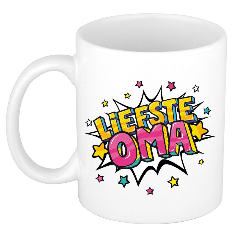 Liefste oma cadeau mok / beker wit 300 ml -
