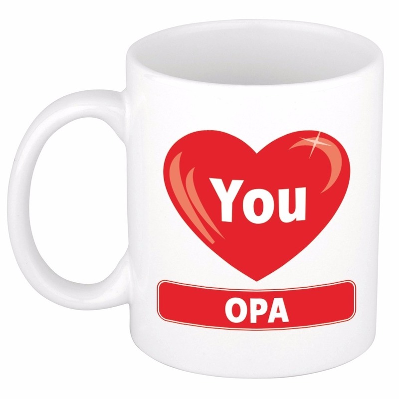 Hartje I love you Opa mok / beker 300 ml -