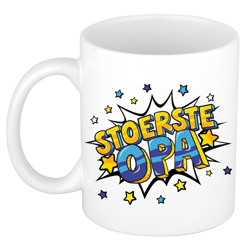 Stoerste opa cadeau mok / beker wit 300 ml -