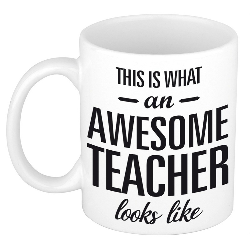 Awesome teacher cadeau mok / beker voor juf / meester 300 ml -