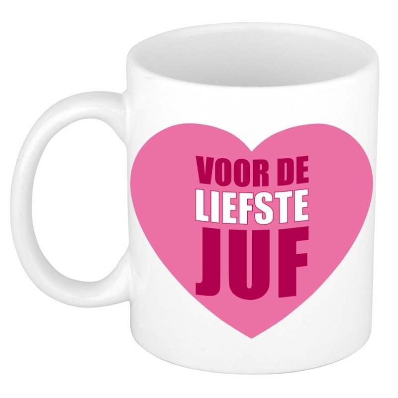 Juffrouw mok / beker voor de liefste juf 300 ml -