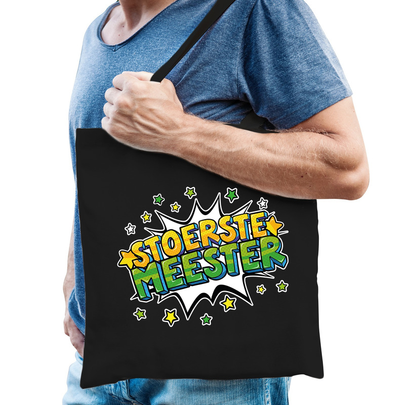 Stoerste meester katoenen tas zwart voor heren -