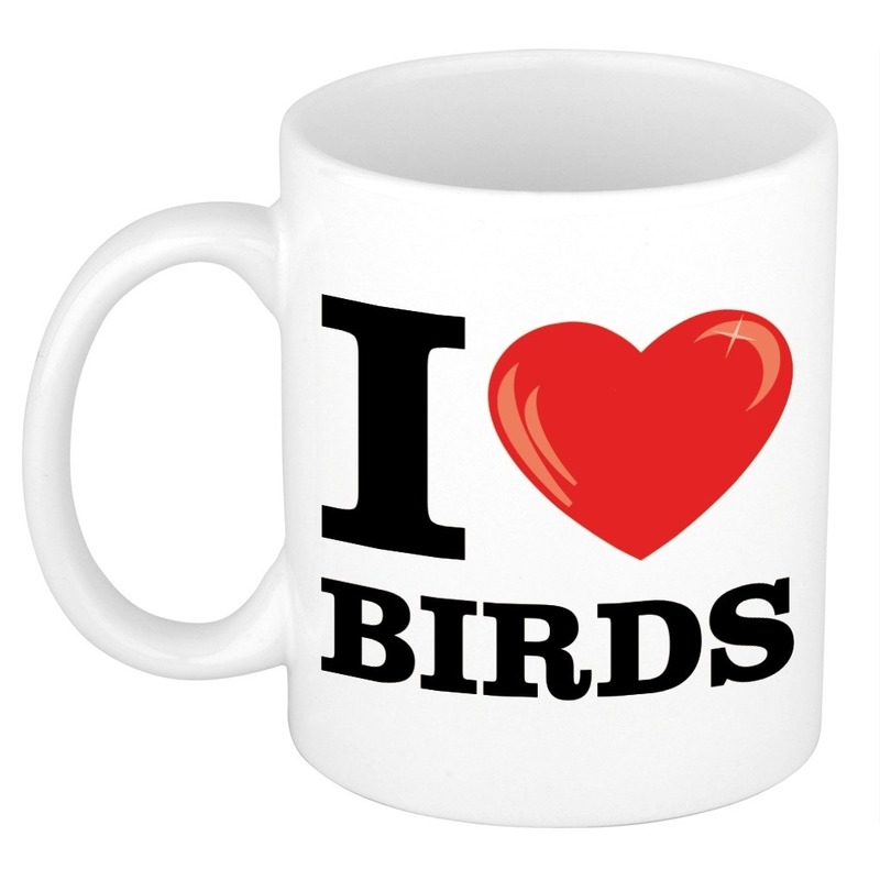 I Love Birds/ vogel beker 300 ml -