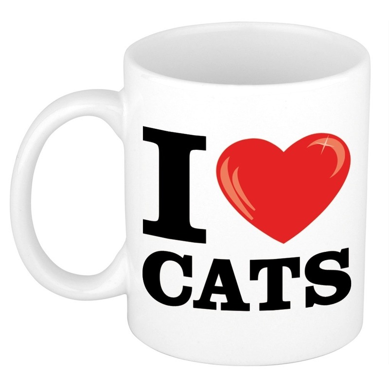 I Love Cats/ katten beker 300 ml -