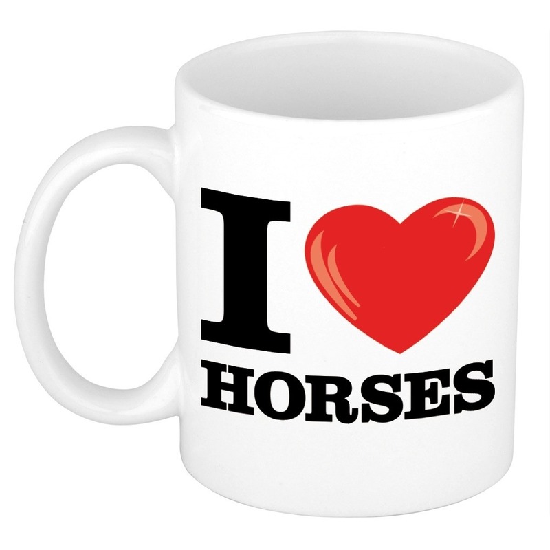 I Love Horses/ paarden mok/beker 300 ml -
