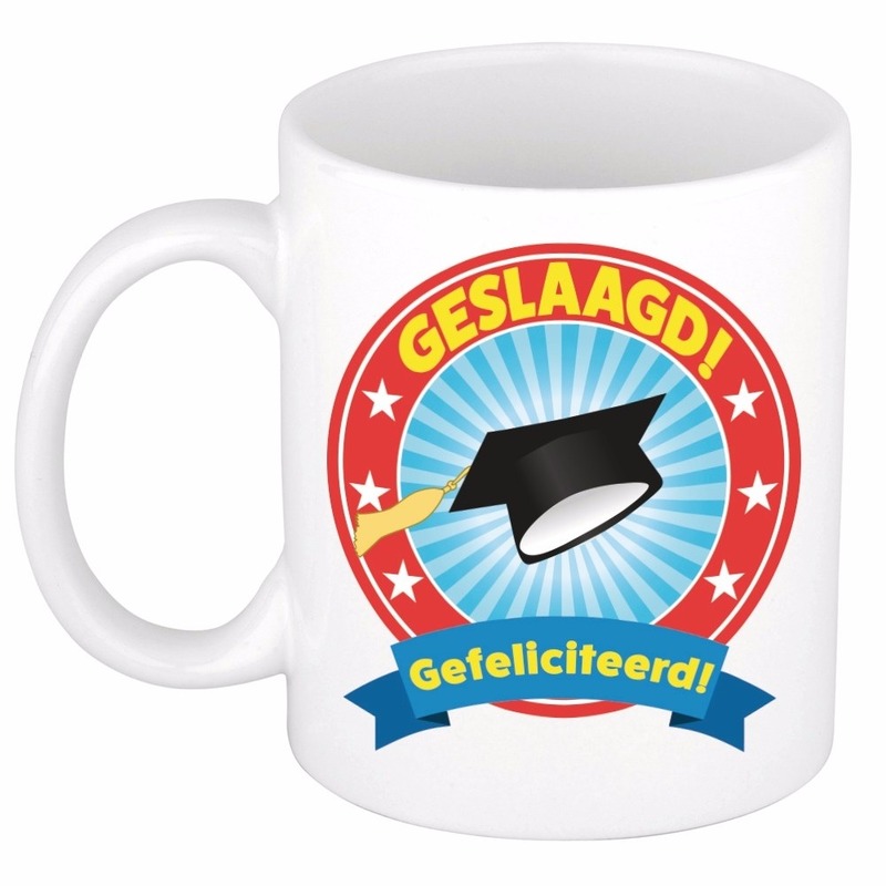 Geslaagd gefeliciteerd mok / beker 300 ml -