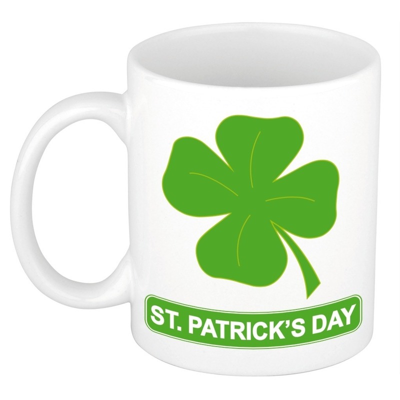 St Patricksday klavertje mok / beker 300 ml -