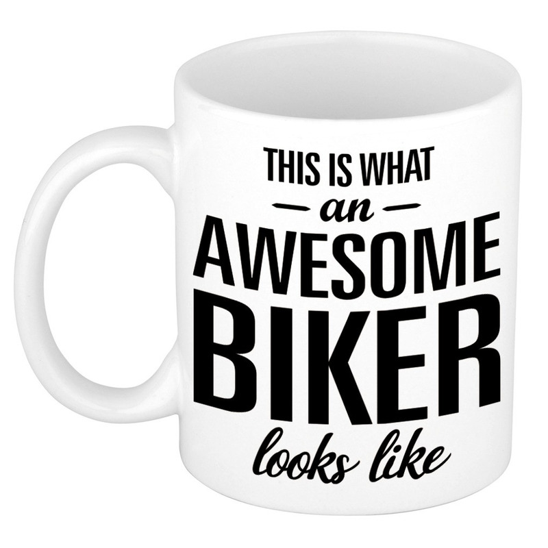 Awesome biker cadeau mok / beker 300 ml -