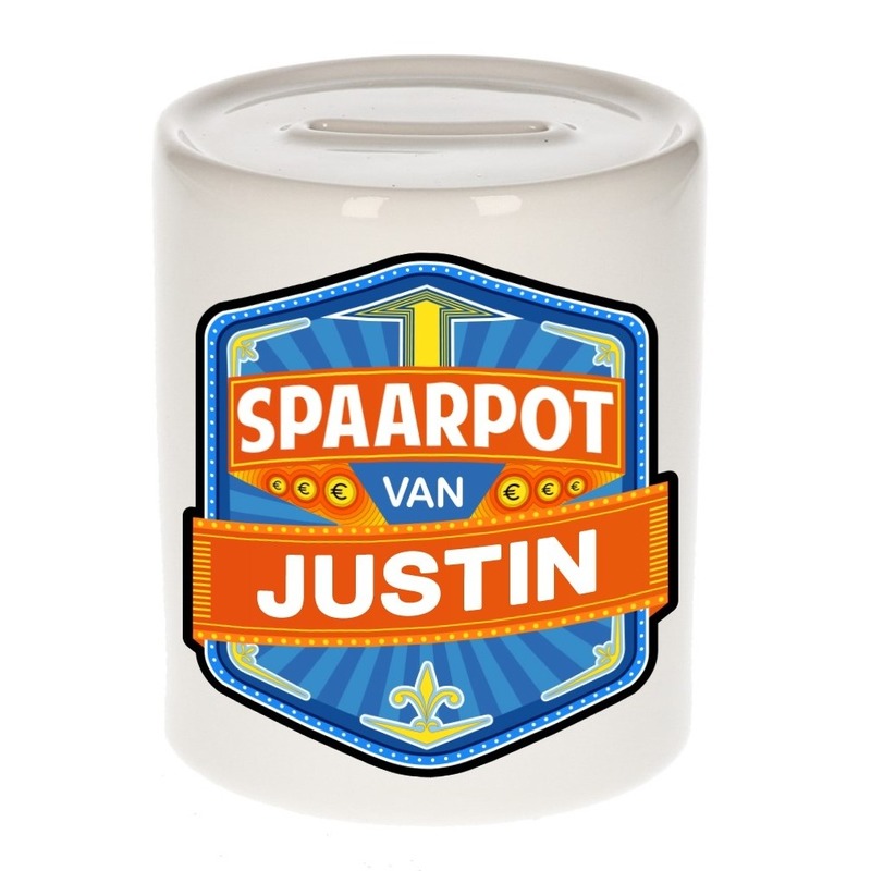 Kinder spaarpot voor Justin -