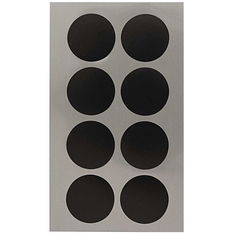64x Zwarte ronde sticker etiketten 25 mm -