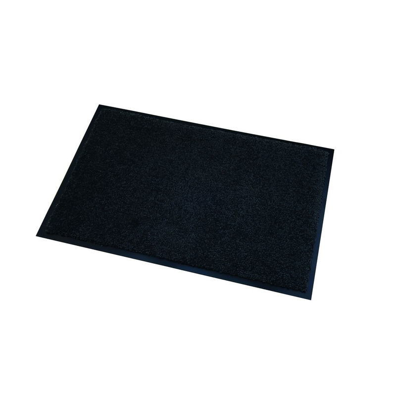 Deurmat/droogloopmat Memphis zwart 60 x 80 cm -