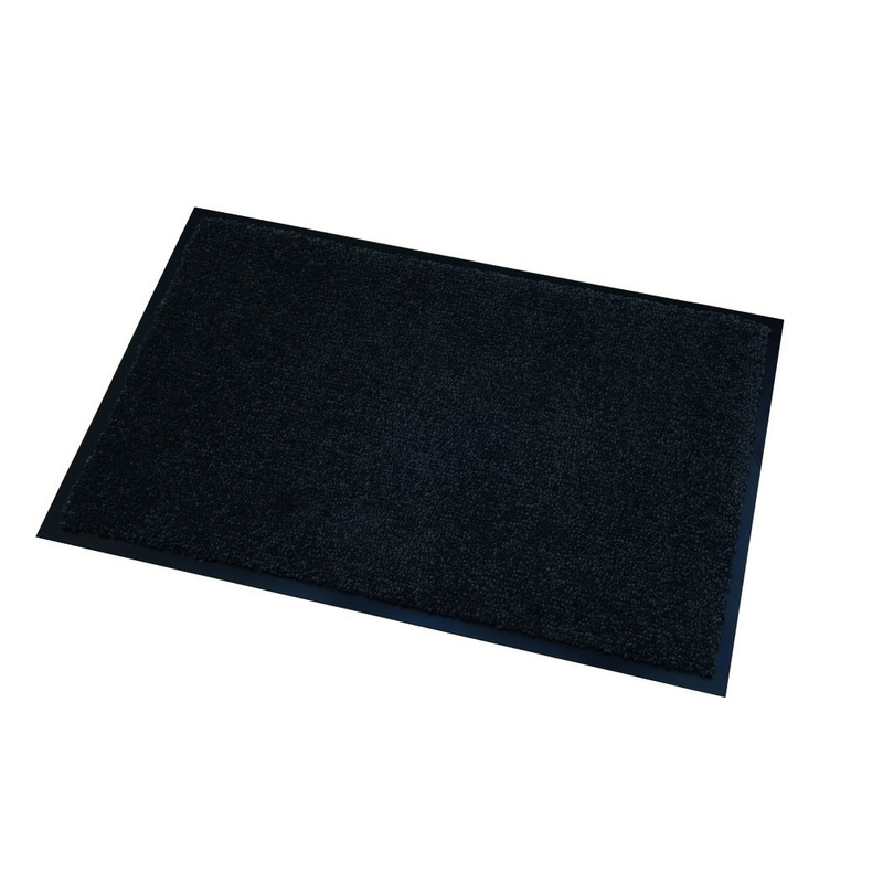 Deurmat/droogloopmat Memphis - zwart - 80 x 120 cm -