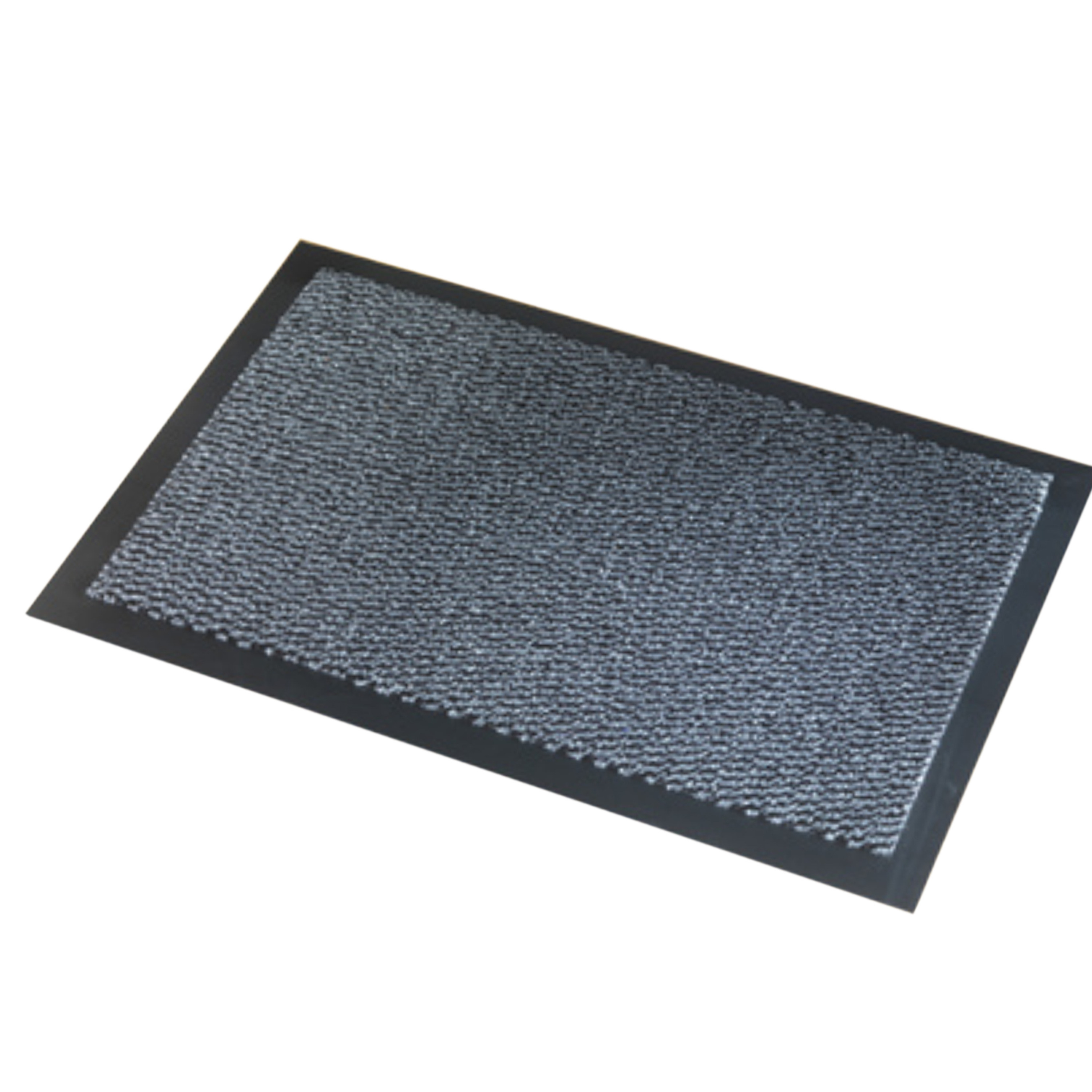 Deurmat/schoonloopmat Faro zwart grijs 60 x 80 cm -