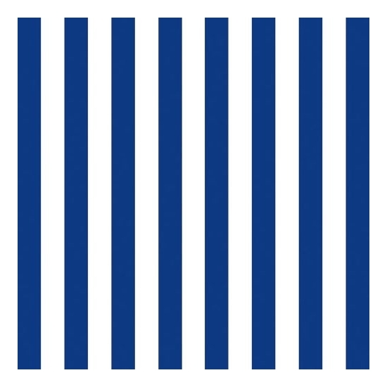 40x Servetten gestreept marineblauw/wit 3-laags -