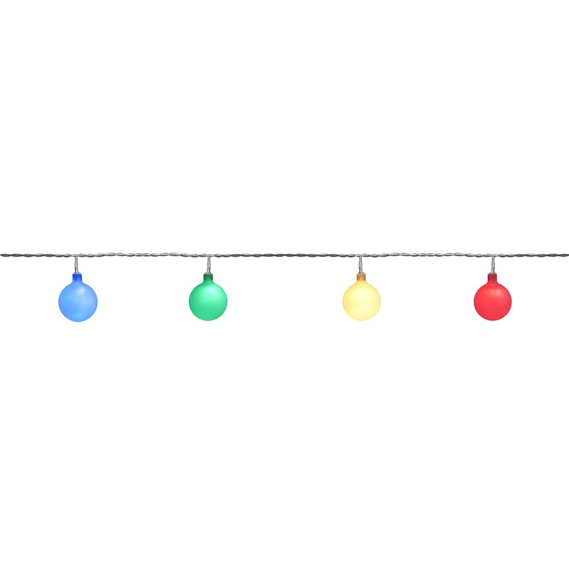 Buiten feestverlichting lichtsnoer gekleurde bolletjes 10 meter -