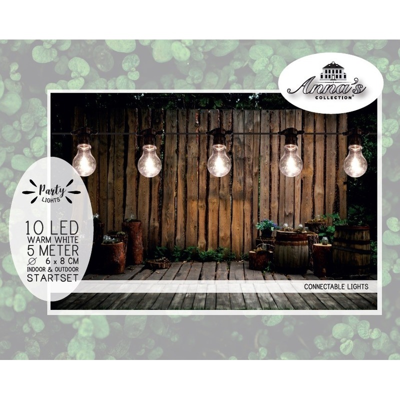 Buiten feestverlichting lichtsnoer warm wit 5 meter -