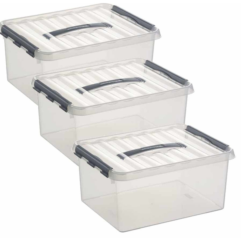 3x Opberg box/opbergdoos 15 liter 40 cm -