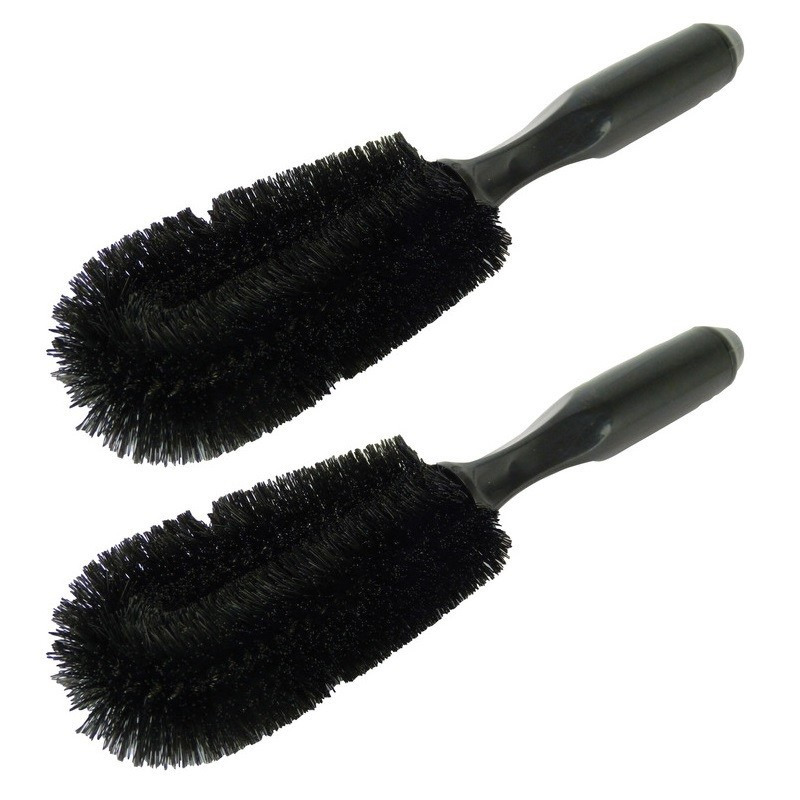 Set van 2 velgenborstels zwart 18 cm -