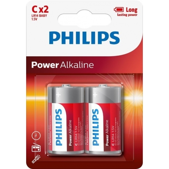4x Philips LR14 C batterijen -
