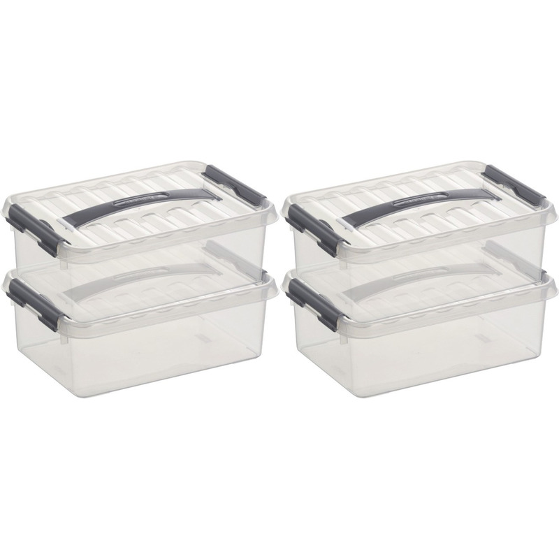 8x Opberg boxen/opbergdozen 4 liter 30 cm kunststof -