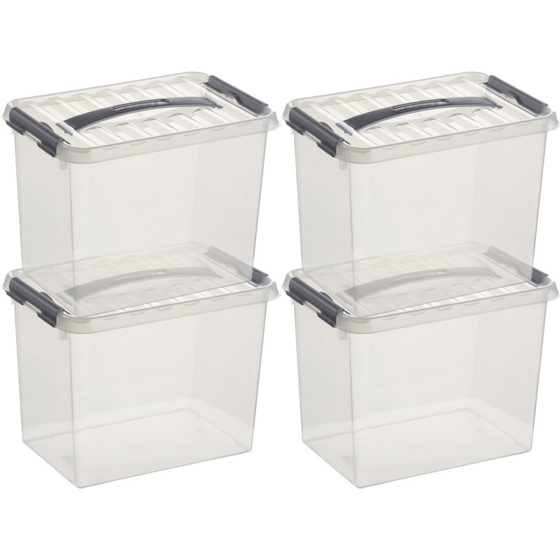 10x Opberg boxen/opbergdozen 9 liter 30 x 20 x 22 cm kunststof -
