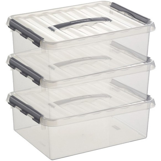 3x Opberg boxen/opbergdozen 10 liter 40 x 30 x 11 cm kunststof -