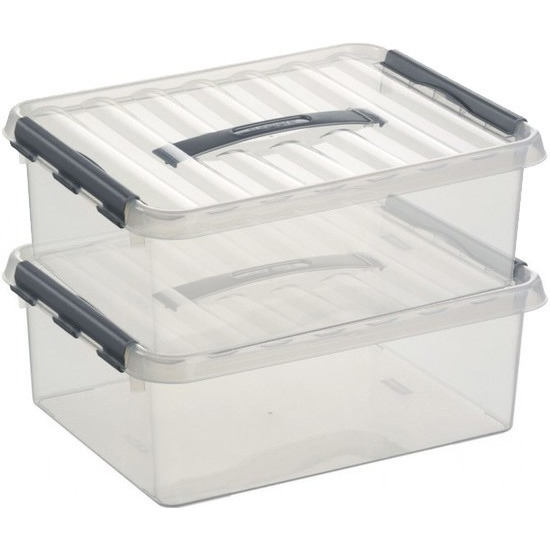2x Opberg boxen/opbergdozen 12 liter 40 x 30 x 14 cm kunststof -
