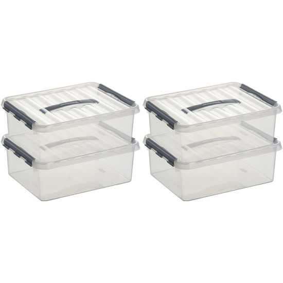 10x Opberg boxen/opbergdozen 12 liter 40 x 30 x 14 cm kunststof -