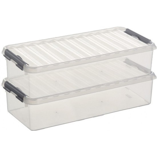 2x Opberg boxen/opbergdozen 6,5 liter 48 x 19 x 10 cm kunststof -