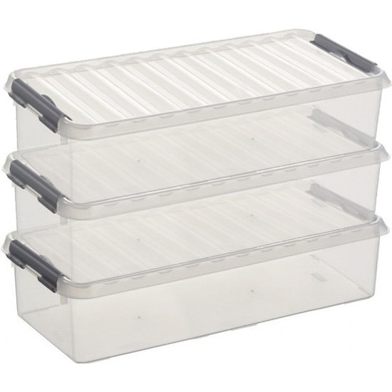 3x Opberg boxen/opbergdozen 6,5 liter 48 x 19 x 10 cm kunststof -