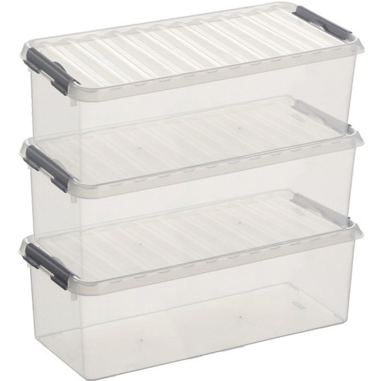 3x Opberg boxen/opbergdozen 9,5 liter 48 x 19 x 14 cm kunststof -